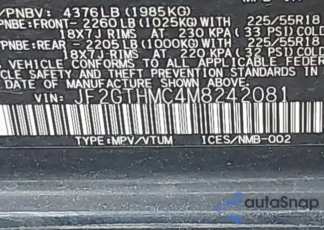 JF2GTHMC4M8242081: 43102283