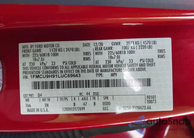 1FMCU9H91LUC69643: 43102362