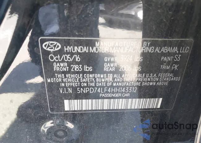 5NPD74LF4HH143312: 43102381