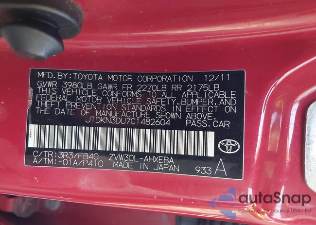 JTDKN3DU7C1482604: 43102428