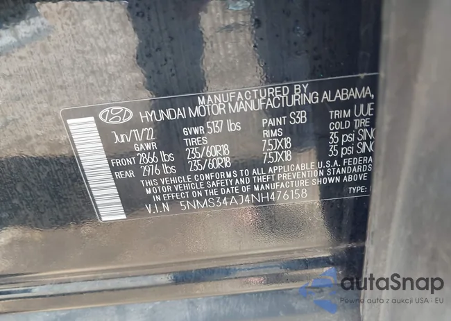 5NMS34AJ4NH476158: 43102453