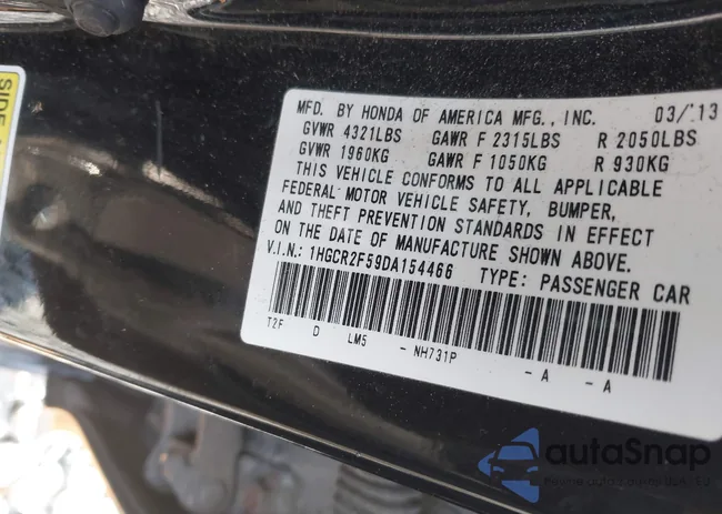 1HGCR2F59DA154466: 43102454