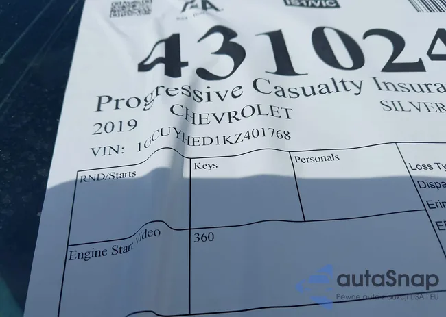 1GCUYHED1KZ401768: 43102469