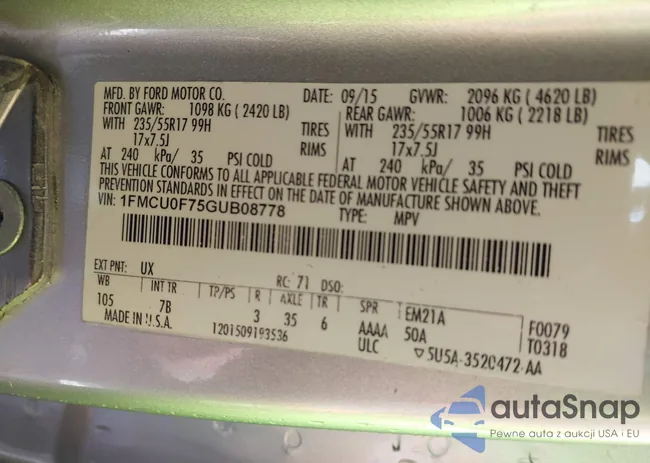 1FMCU0F75GUB08778: 43102516