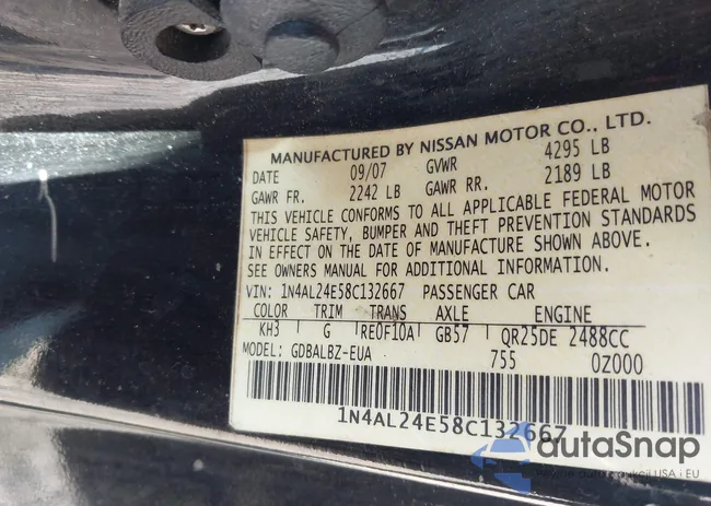 1N4AL24E58C132667: 43101825