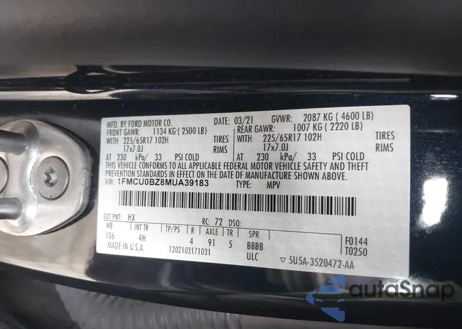 1FMCU0BZ8MUA39183: 43101903