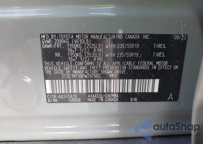 2T3C1RFV8PW297865: 43101931