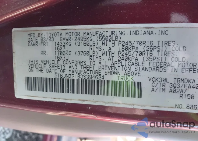 5TBJN32103S394624: 43102036