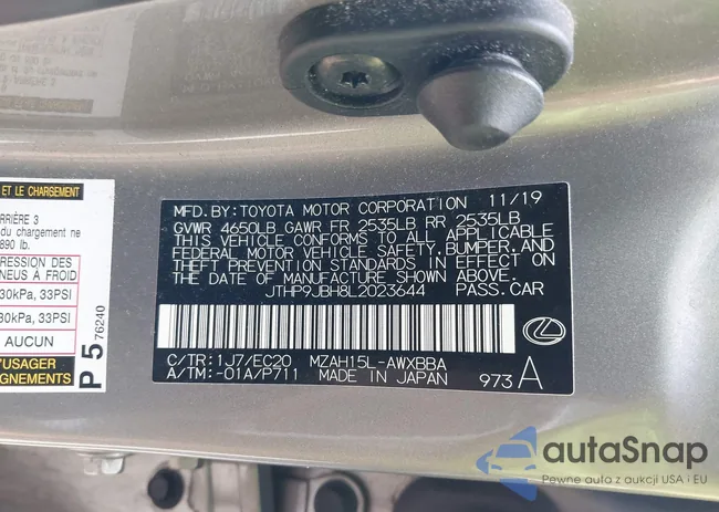 JTHP9JBH8L2023644: 43103174