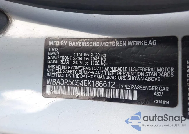 WBA3R5C54EK186612: 43103325