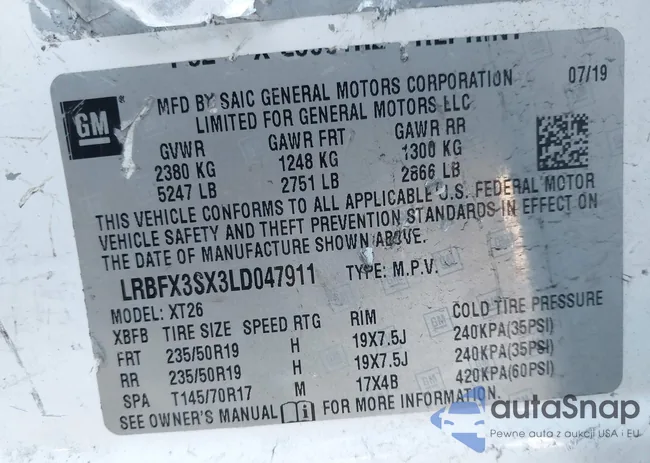 LRBFX3SX3LD047911: 43103348