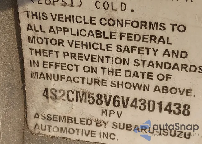 4S2CM58V6V4301438: 43103370