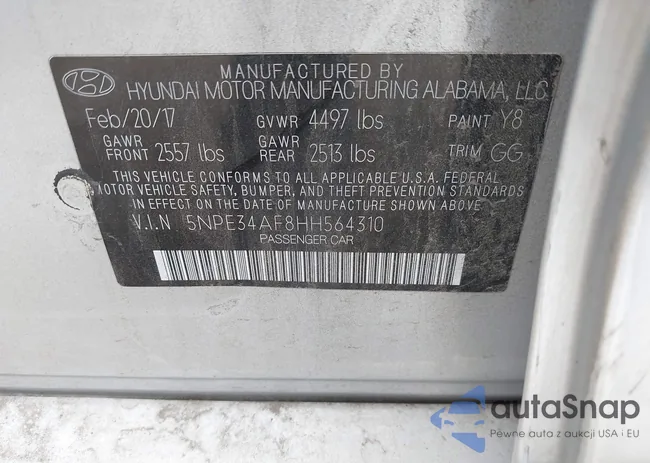 5NPE34AF8HH564310: 43103410