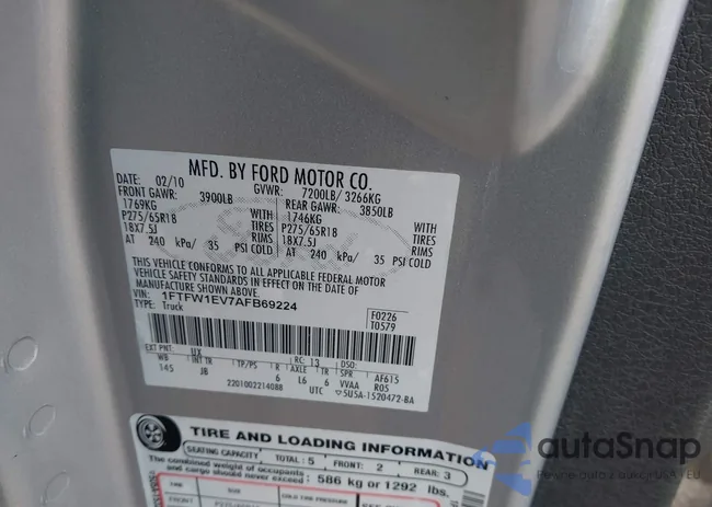 1FTFW1EV7AFB69224: 43103447