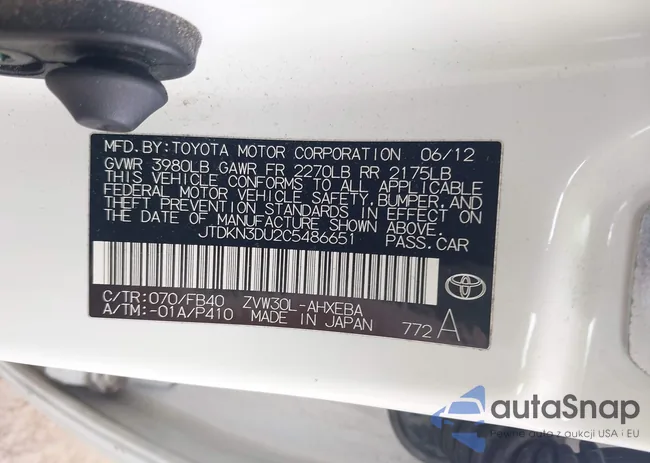 JTDKN3DU2C5486651: 43103473