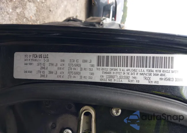 1C6RR6FT1JS315582: 43103479