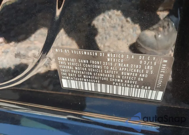 3VWCA7AU8FM505548: 43103554