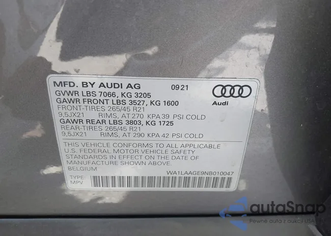 WA1LAAGE9NB010047: 43102789