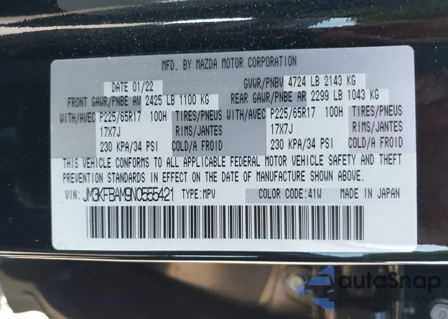 JM3KFBAM9N0555421: 43102806