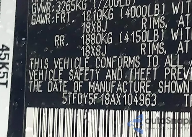 5TFDY5F18AX104963: 43102832