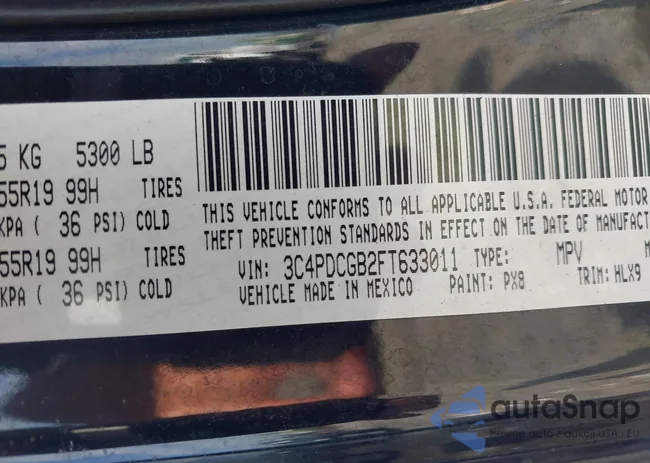 3C4PDCGB2FT633011: 43102865