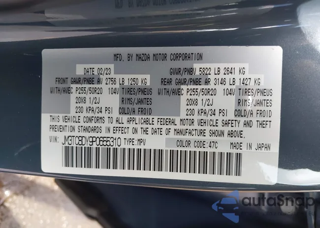 JM3TCBDY9P0655310: 43102903