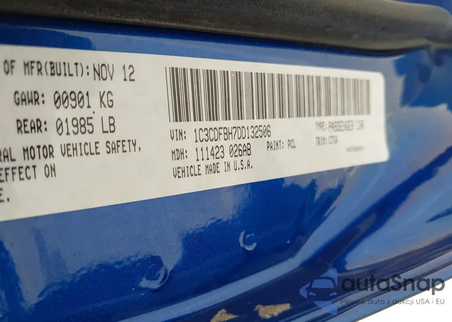 1C3CDFBH7DD132506: 43102934