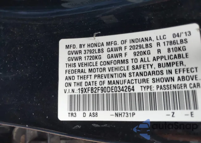 19XFB2F90DE034264: 43103054