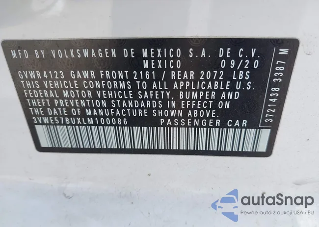 3VWE57BUXLM100086: 43104304