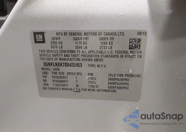 2GNFLNEK7D6432453: 43104360