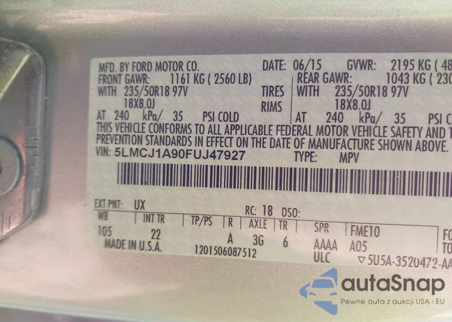 5LMCJ1A90FUJ47927: 43104396