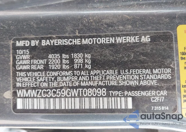 WMWZC3C59GWT08098: 43104424