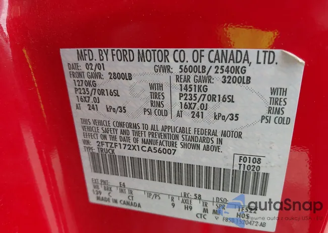 2FTZF172X1CA56007: 43104486