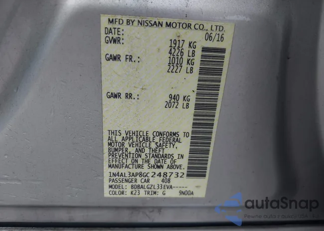 1N4AL3AP8GC248732: 43103749