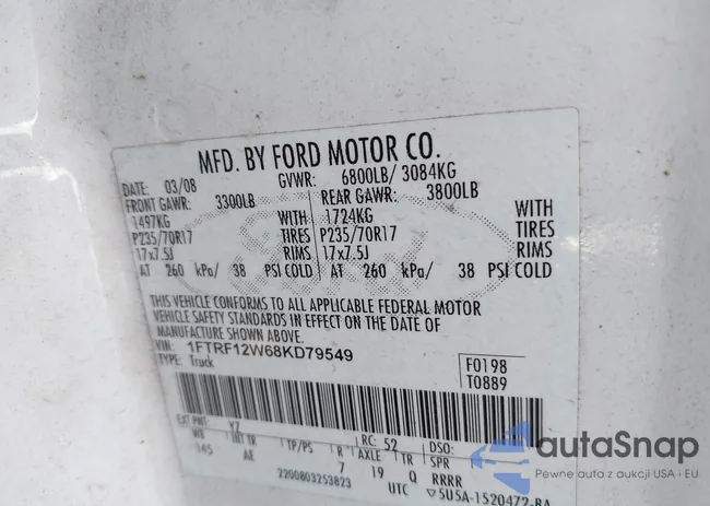 1FTRF12W68KD79549: 43103811