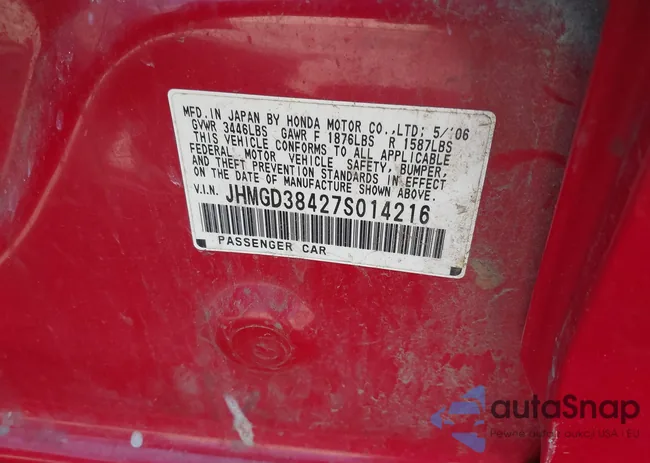 JHMGD38427S014216: 43103867