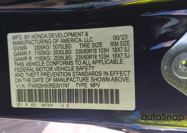 7FARS5H50RE001747: 43103911