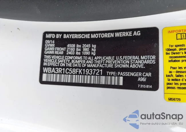 WBA3R1C58FK193721: 43104015