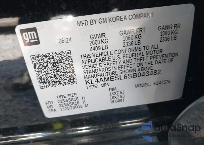 KL4AMESL6SB043482: 43104081