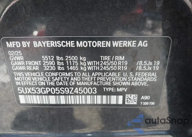 5UX53GP05S9Z45003: 43105119