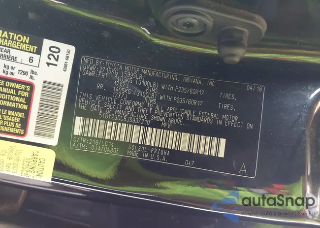 5TDYZ3DC8JS937210: 43105151