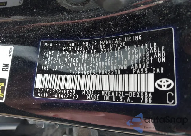 5YFP4RCE5LP042219: 43105182