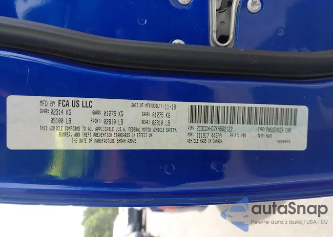 2C3CDXHG7KH562122: 43105207