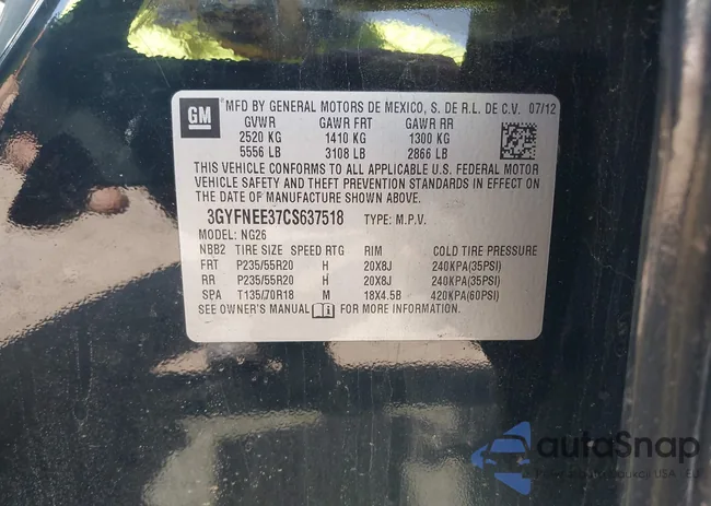 3GYFNEE37CS637518: 43105339