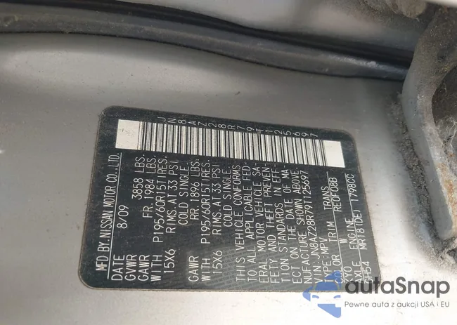 JN8AZ28R79T125697: 43105418