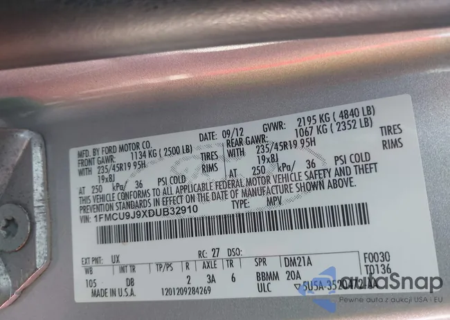 1FMCU9J9XDUB32910: 43105495