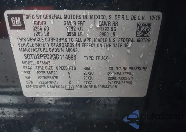 3GTU2PEC0GG114996: 43105627