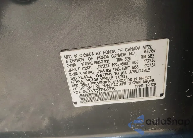 2HJYK16577H551176: 43105667