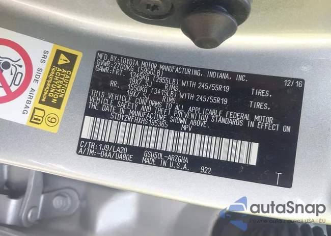 5TDYZRFHXHS195365: 43105672