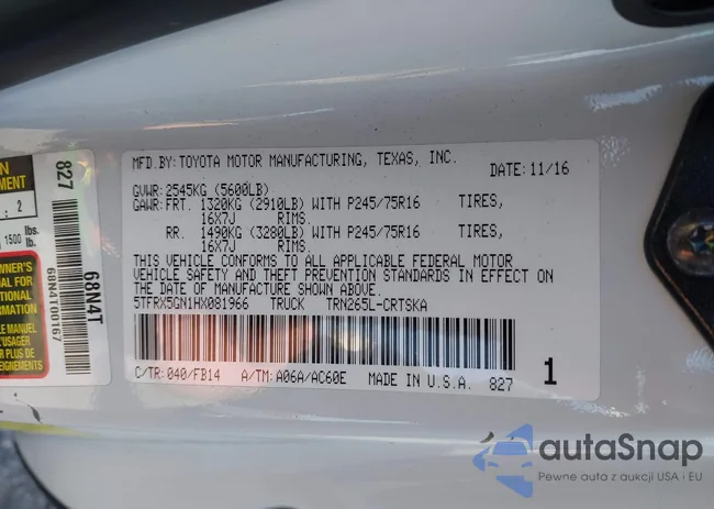 5TFRX5GN1HX081966: 43105004